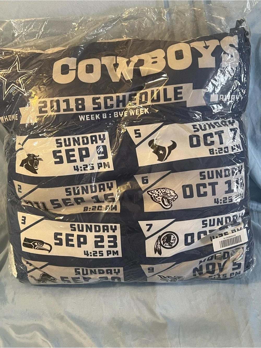 Dallas Cowboys Team Logo Throw Pillow - Navy and Gray